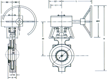 進(jìn)口蝸輪高性能蝶閥尺寸